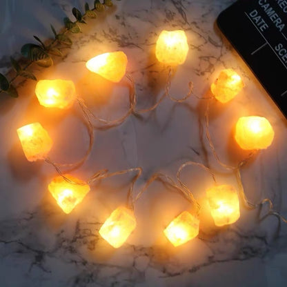 Himalayan Rose Salt Night Light with LED String