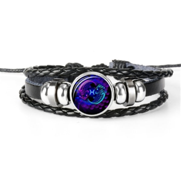 Zodiac Constellation Bracelet - Luminous Glow in the Dark Braided Bracelet for Men, Women & Kids