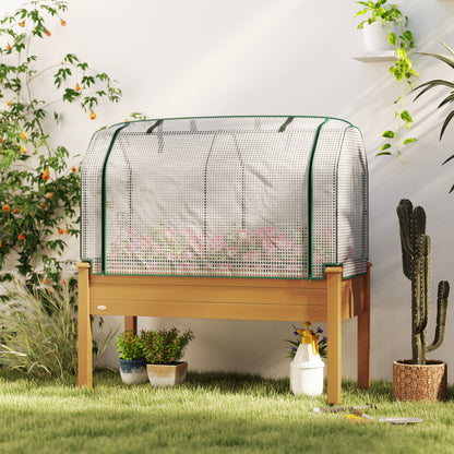 Raised Garden Bed with Greenhouse Cover - 48" x 22" x 46"