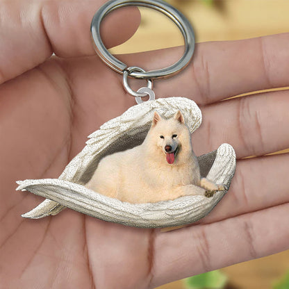 Angel 🪽 wings covering are sleeping bestie fur buddies memories Keychain