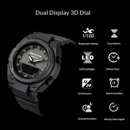 Dual-display Multi-function Luminous Quartz Watch