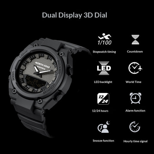 Dual-display Multi-function Luminous Quartz Watch