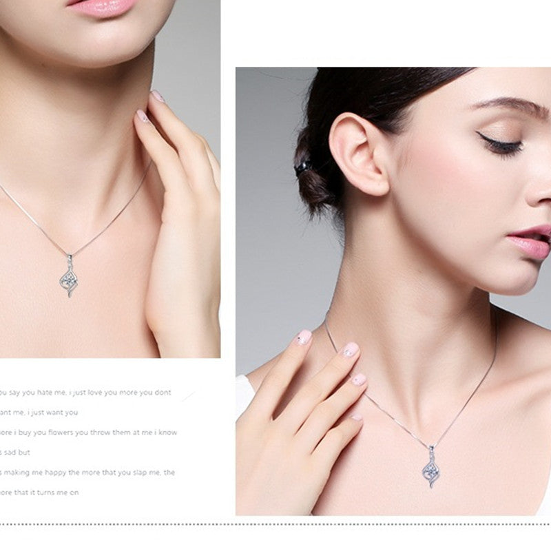 Romantic Love Necklace - 925 Sterling Silver Heart Pendant for Women