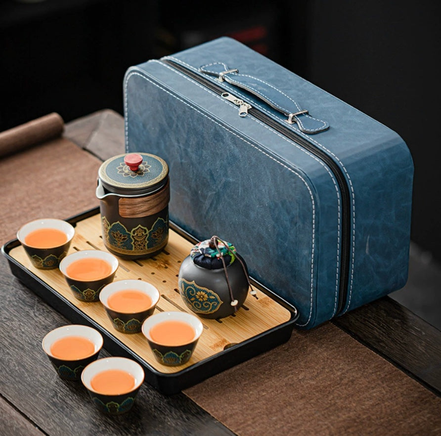 Tea Set Suit Ceramic One Pot Four Cups Gift Box