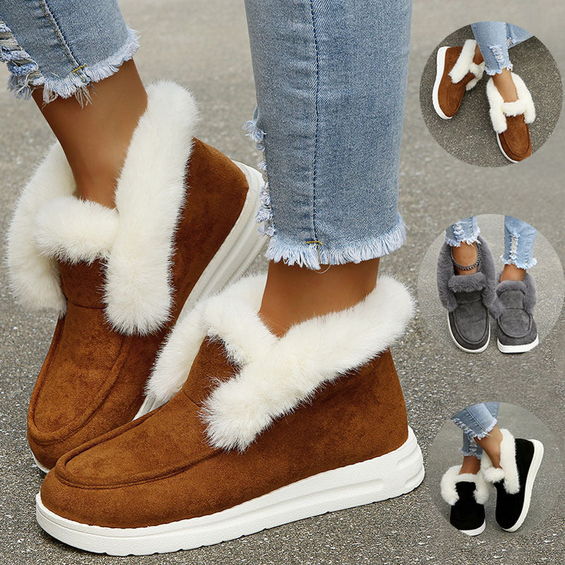 Women’s Plush Fur Ankle Boots – Soft & Warm Winter Footwear
