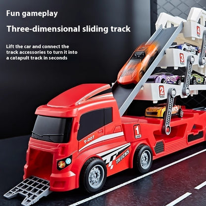 Die-Cast Construction Vehicle Playset with Storage Truck.