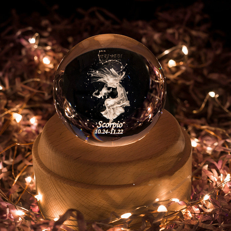 Constellation Crystal Ball Music Box - Zodiac Themed Gift