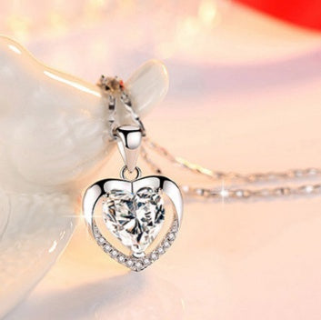 Sterling Silver Necklace for Her - Elegant Blue Pendant Jewelry Gift for Women