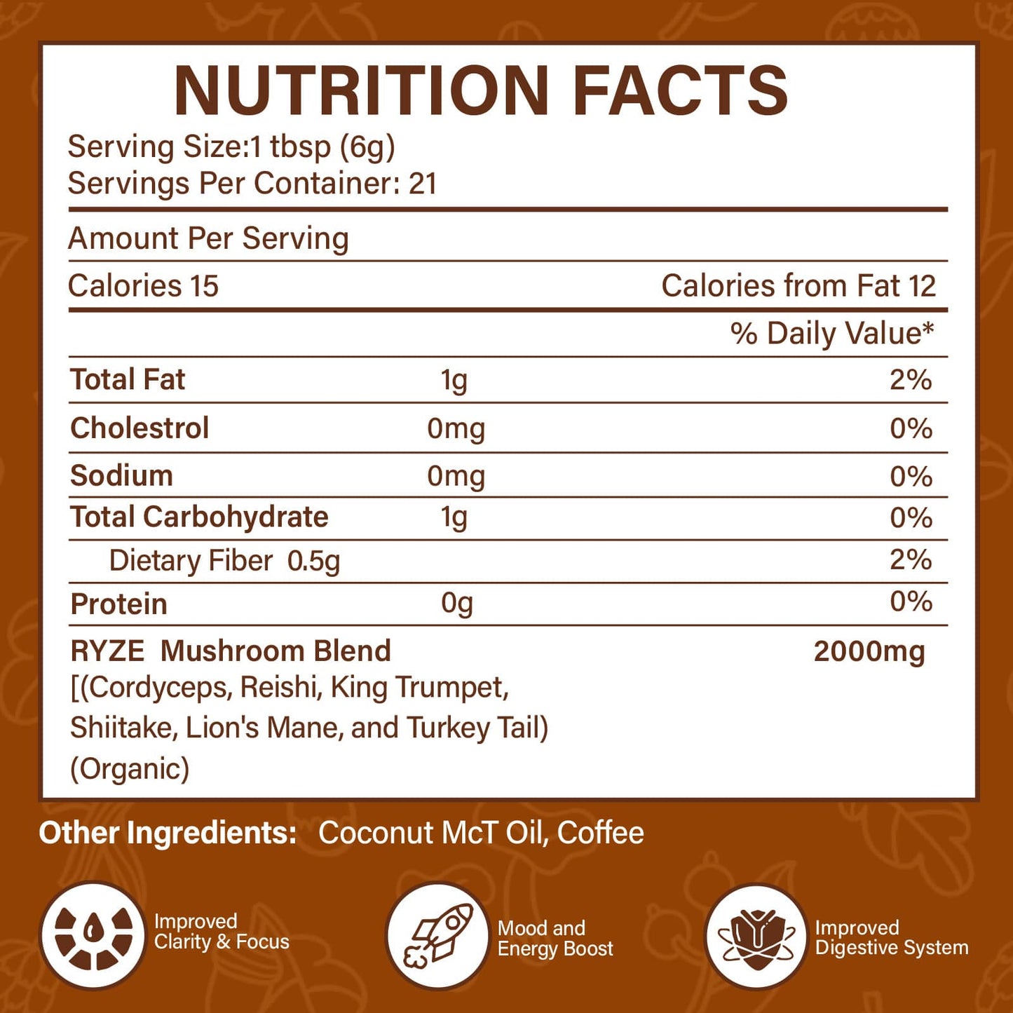 Mushroom Coffee Powder - Lion's Mane Functional Coffee Blend (220g)