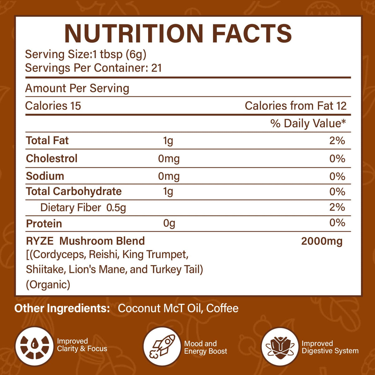 Mushroom Coffee Powder - Lion's Mane Functional Coffee Blend (220g)