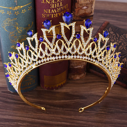 Princess Rhinestone Bridal Headdress – Korean Multicolor Wedding Crown