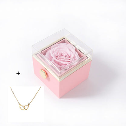 Acrylic Ring Box - Valentine's Day Proposal & Engagement Gift Box with Rose