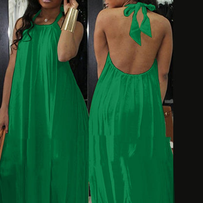 Women's Halter Neck Bohemian Maxi Dress