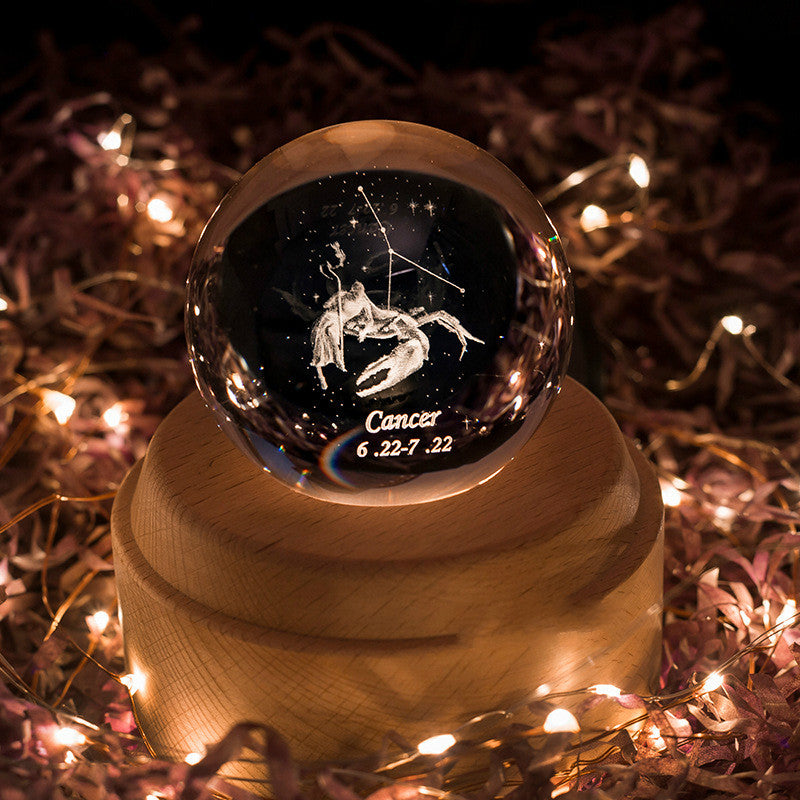 Constellation Crystal Ball Music Box - Zodiac Themed Gift