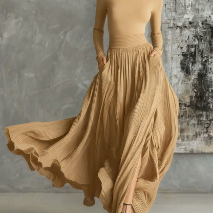 Vintage-Inspired Midi Dress – Tailored Slim Fit for Women