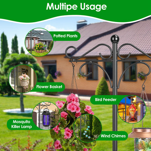 2-Pack Heavy Duty Double Shepherd's Hook — Bird Feeder & Garden Hanging Pole