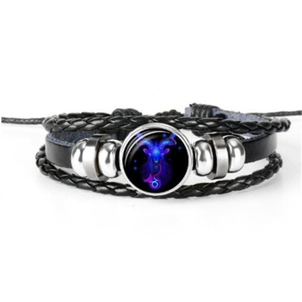 Zodiac Constellation Bracelet - Luminous Glow in the Dark Braided Bracelet for Men, Women & Kids