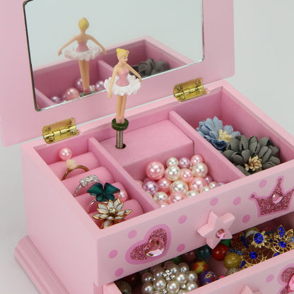 Children's Musical Jewelry Box - Multi-Layer Storage with Music
