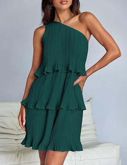 Off-Shoulder Layered Hem Dress
