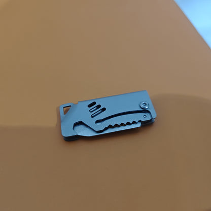 Mini EDC Folding Knife - D2 Steel Keychain Utility Tool with Bottle Opener
