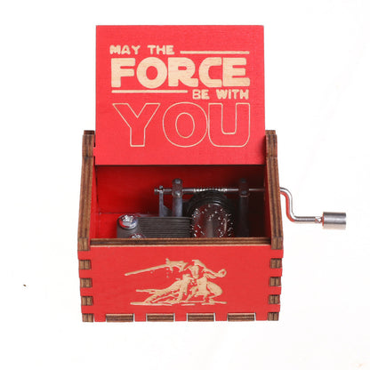Star Wars Wooden Music Box Classically Carved Hand-cranked Wooden Music Box
