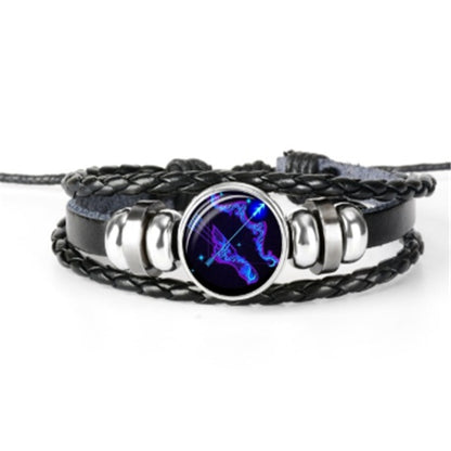 Zodiac Constellation Bracelet - Luminous Glow in the Dark Braided Bracelet for Men, Women & Kids