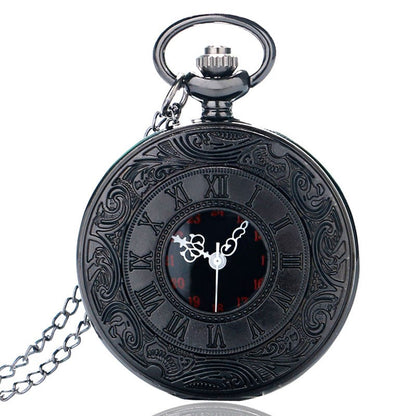 Roman Numeral Lace Pocket Watch – Vintage Quartz Chain Watch