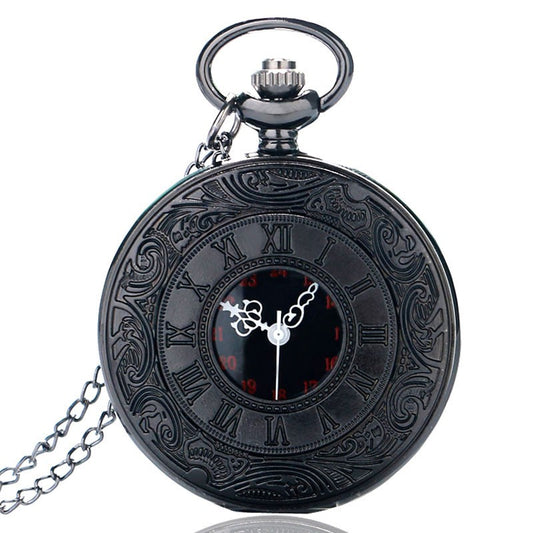 Roman Numeral Lace Pocket Watch – Vintage Quartz Chain Watch