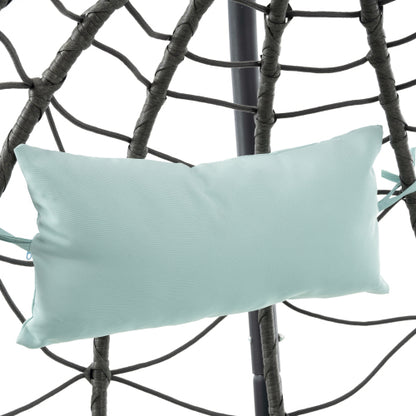 Wicker Hanging Egg Chair with Stand — Indoor & Outdoor Swing Chair