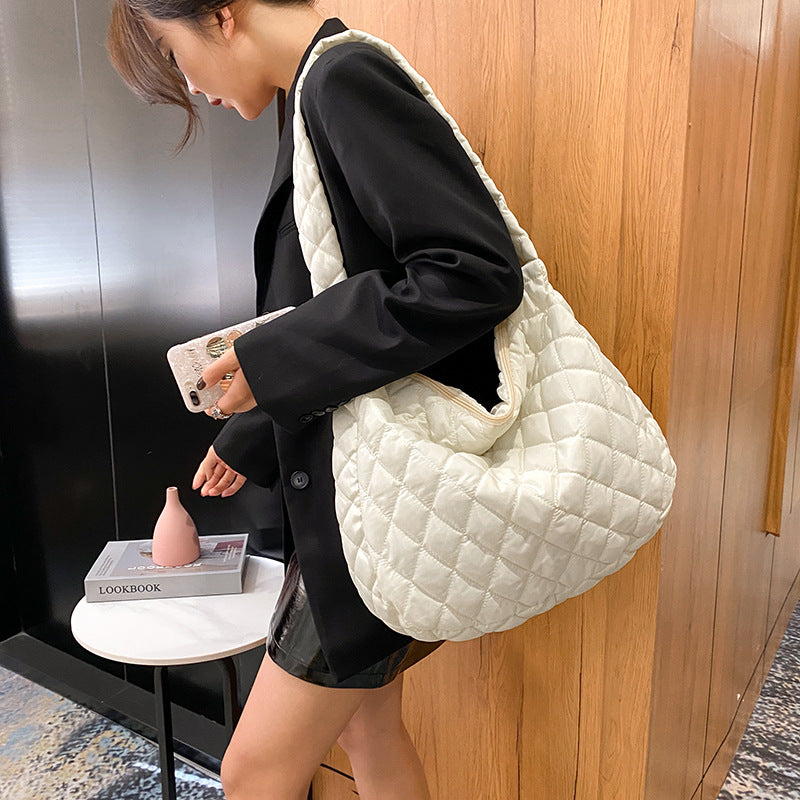 Women's Large Nylon Tote Shoulder Bag – Soft Shell Everyday Shopper