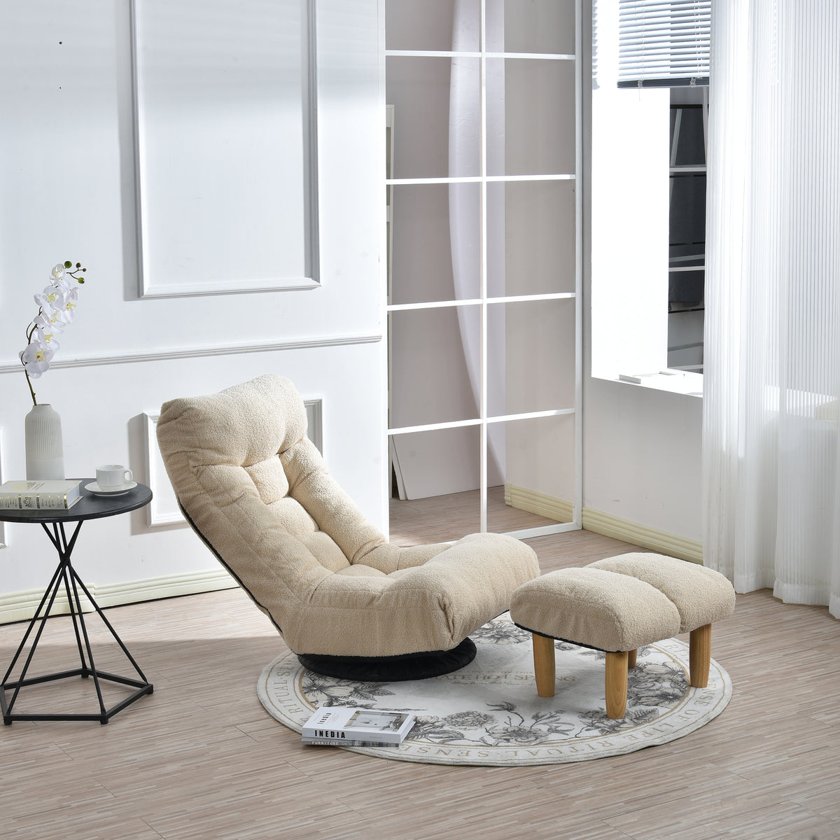 Single Sofa Reclining Chair Japanese Chair Lazy Sofa Tatami Balcony Reclining Chair Leisure Sofa Adjustable Chair