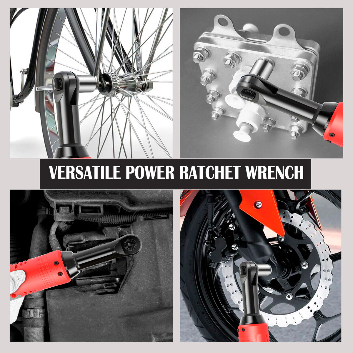 TQUAGGA 12V Cordless Electric Ratchet Wrench Set – 3/8" Drive, 45 ft-lbs