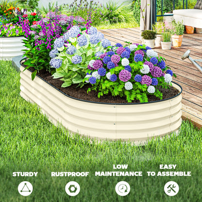 Raised Garden Bed Set - 2 Pack, 7' x 3' x 1' - Cream White