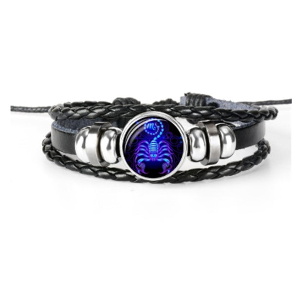 Zodiac Constellation Bracelet - Luminous Glow in the Dark Braided Bracelet for Men, Women & Kids