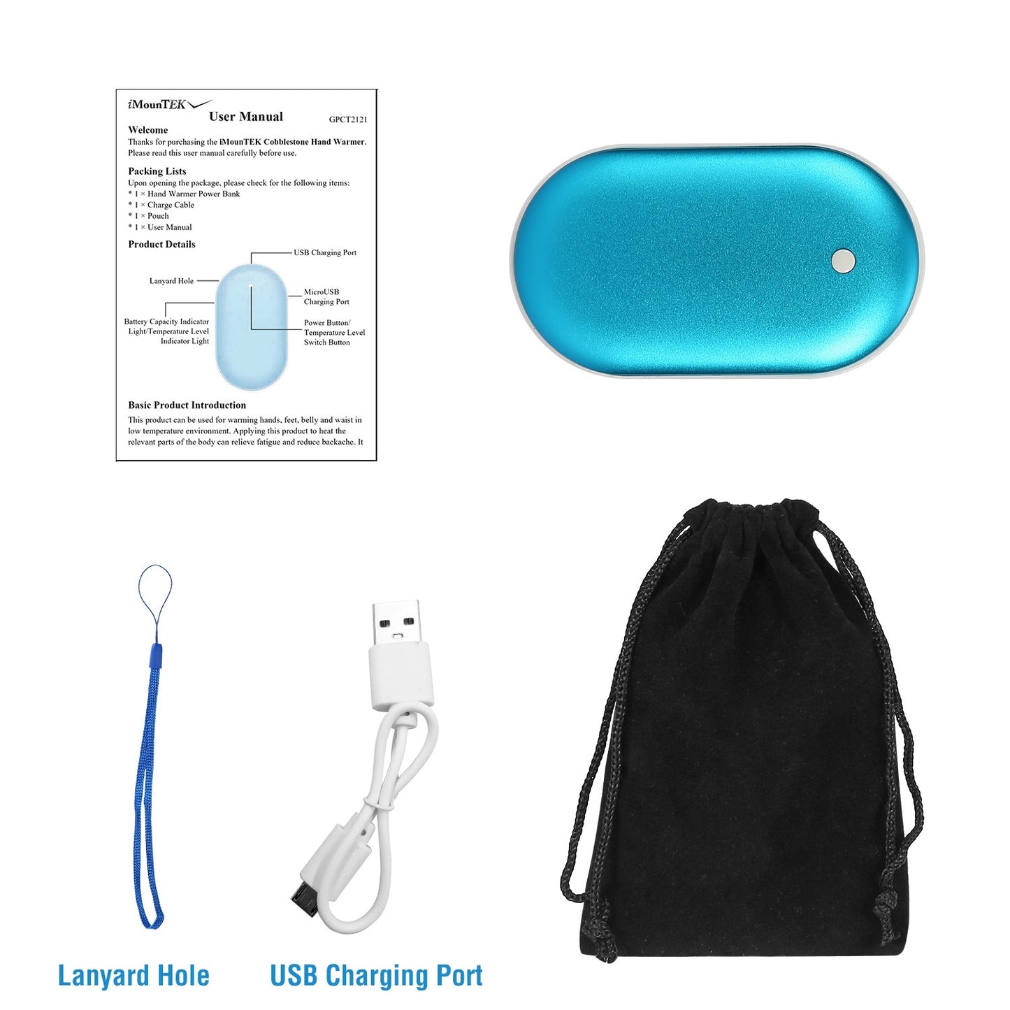 Rechargeable Pocket Warmer Double-Sided Heating Handwarmer