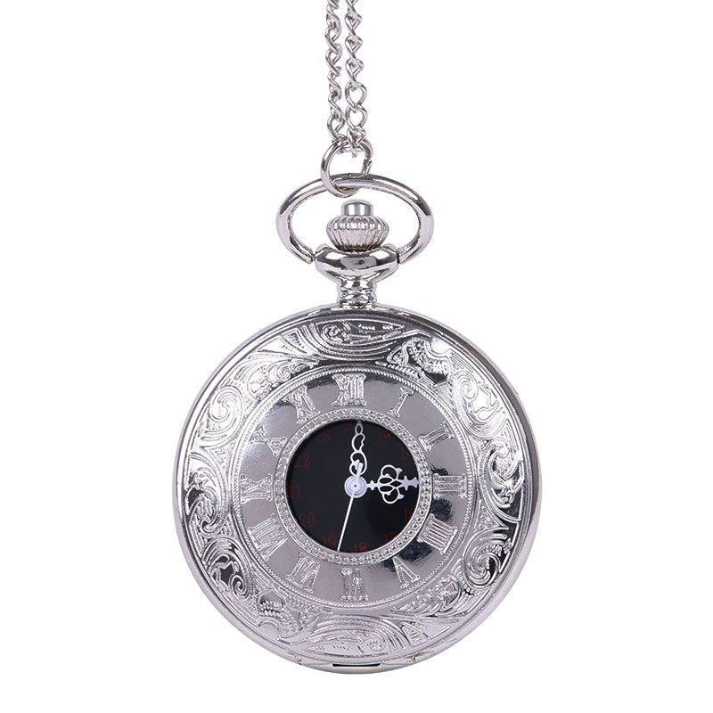 Roman Numeral Lace Pocket Watch – Vintage Quartz Chain Watch
