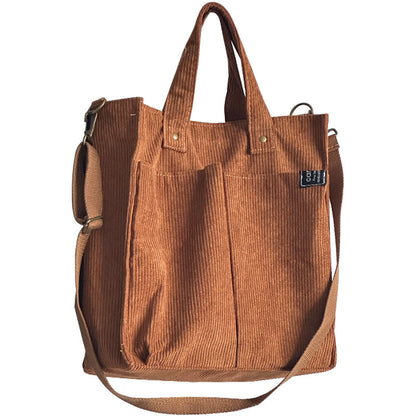 Corduroy Multi-Pocket Messenger Bag