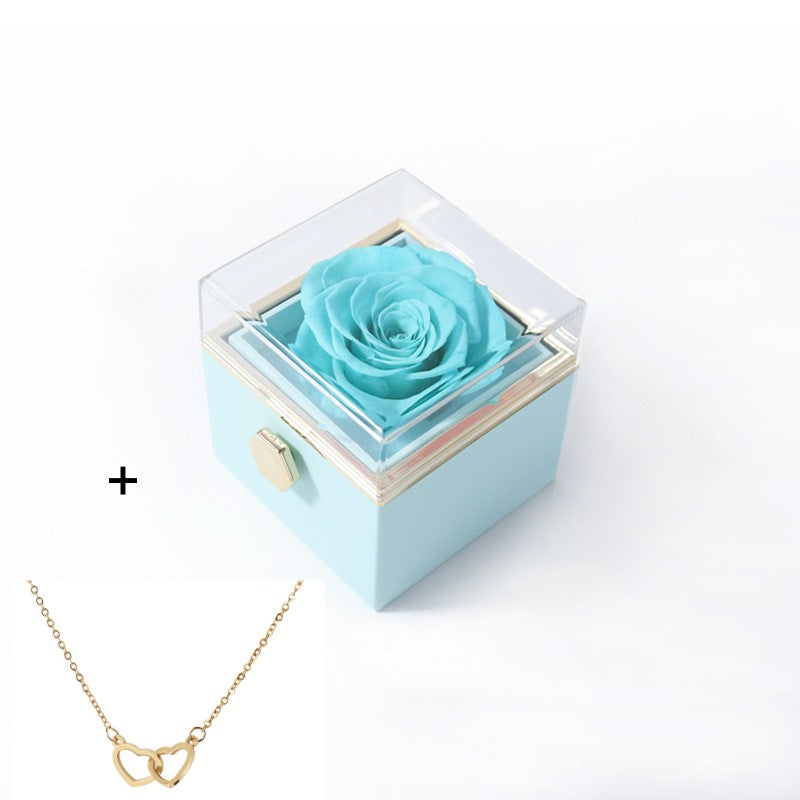 Acrylic Ring Box - Valentine's Day Proposal & Engagement Gift Box with Rose