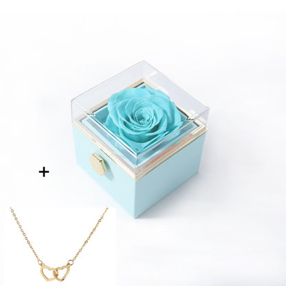 Acrylic Ring Box - Valentine's Day Proposal & Engagement Gift Box with Rose