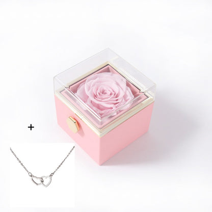Acrylic Ring Box - Valentine's Day Proposal & Engagement Gift Box with Rose