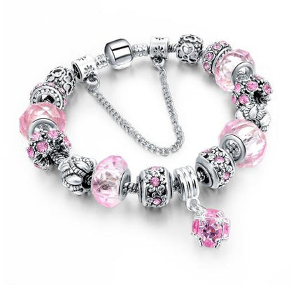 Crystal Beads Bracelets & Bangles Snake Chain Charm Bracelet