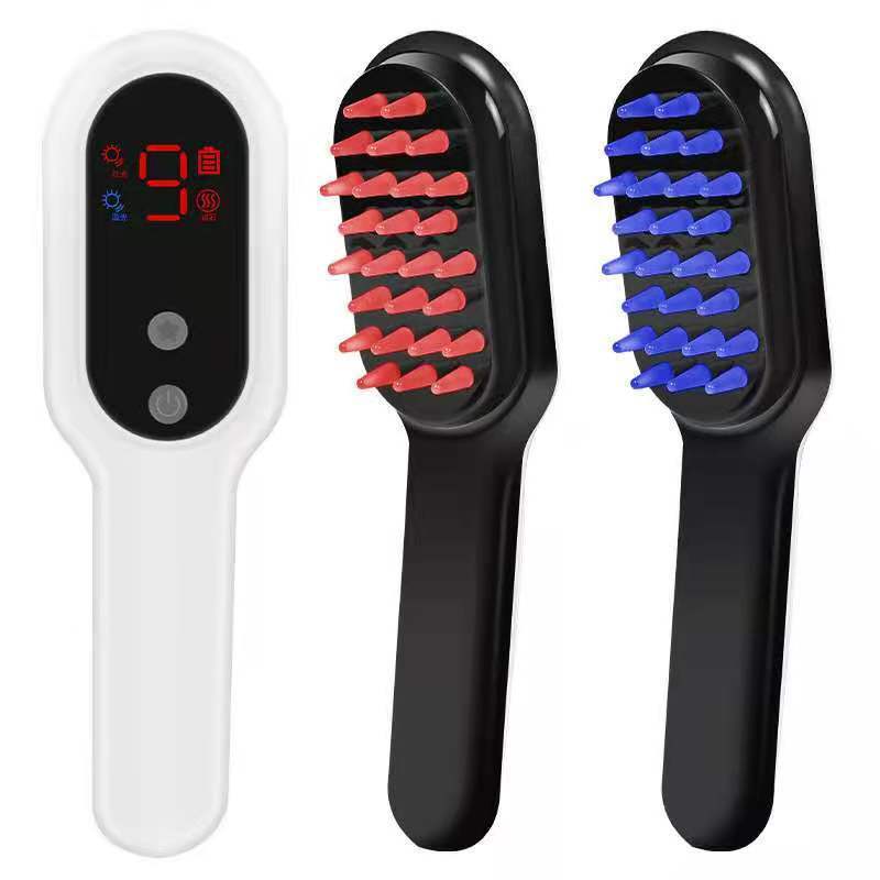 Electric Scalp Massager & Hair Growth Comb – Red & Blue Light Therapy