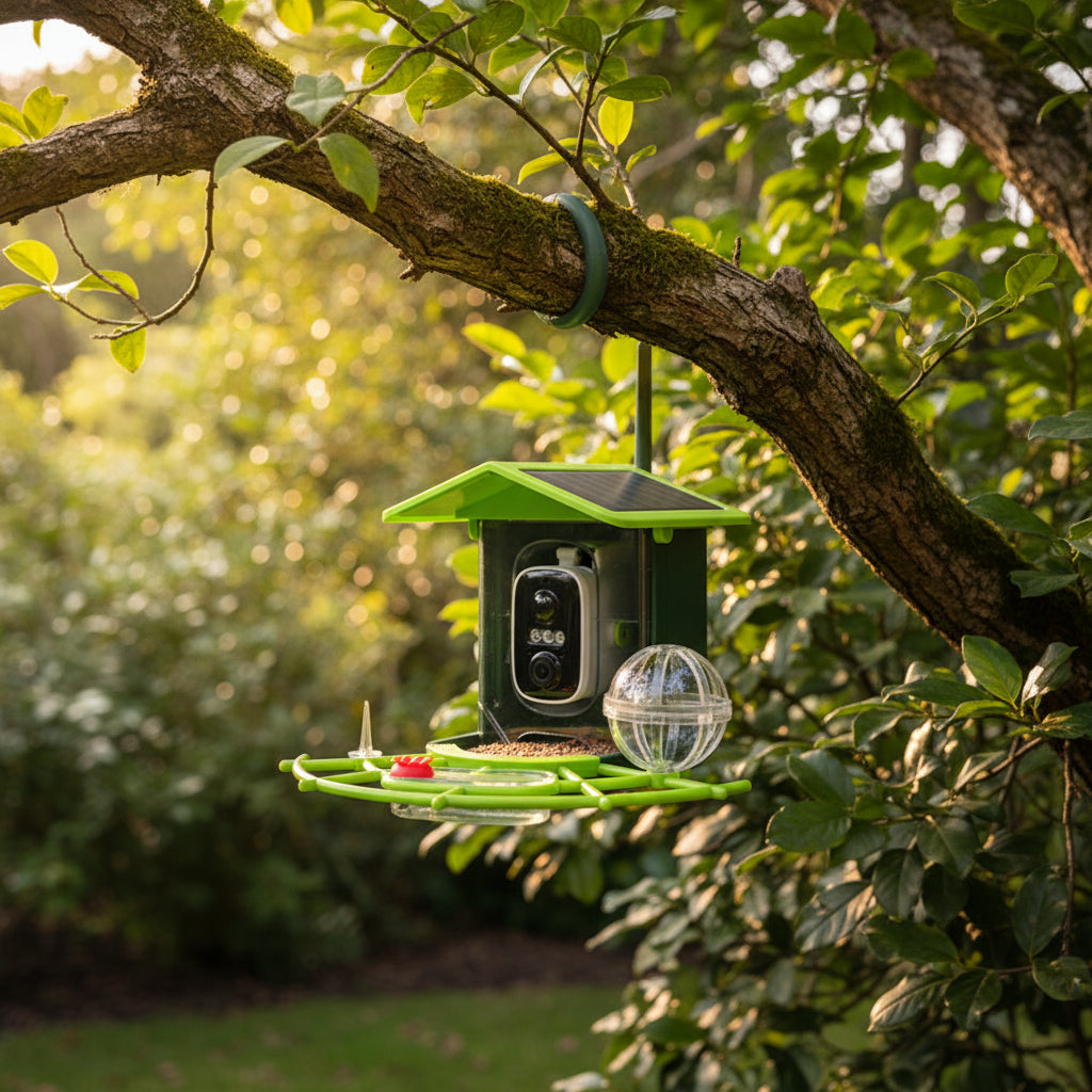 Smart Birdwatching Feeder with Camera – Solar Powered AI Bird Recognition
