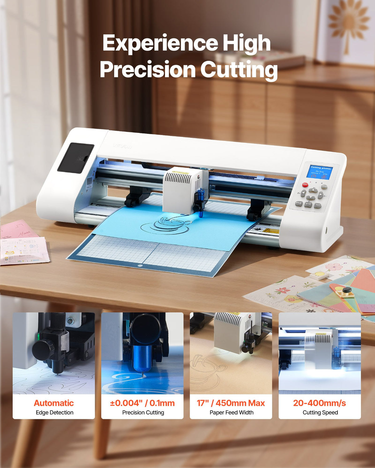 Vinyl Cutting Machine - Automatic Edge Detection Craft Cutter with Design Software