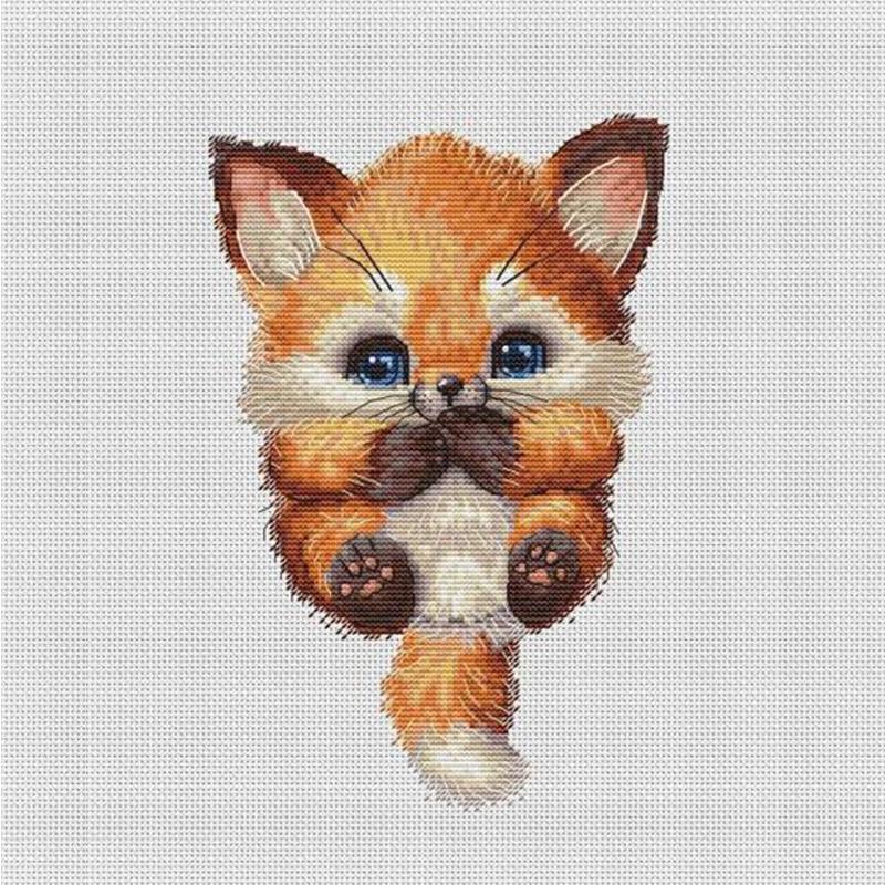 Cute fox cross stitch kit