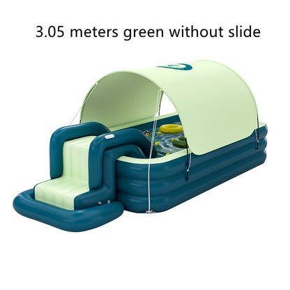 Children's Inflatable Swimming Pool with Shade & Slide