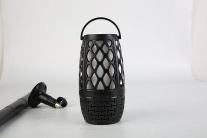 4-in-1 Wireless Bluetooth 5.3 Outdoor LED Flame Speaker – IPX5 Waterproof, Patio & Garden Speaker with 3 Flame Light Modes, Hook, Stake & Wall Mount, Sync Up to 100 Speakers