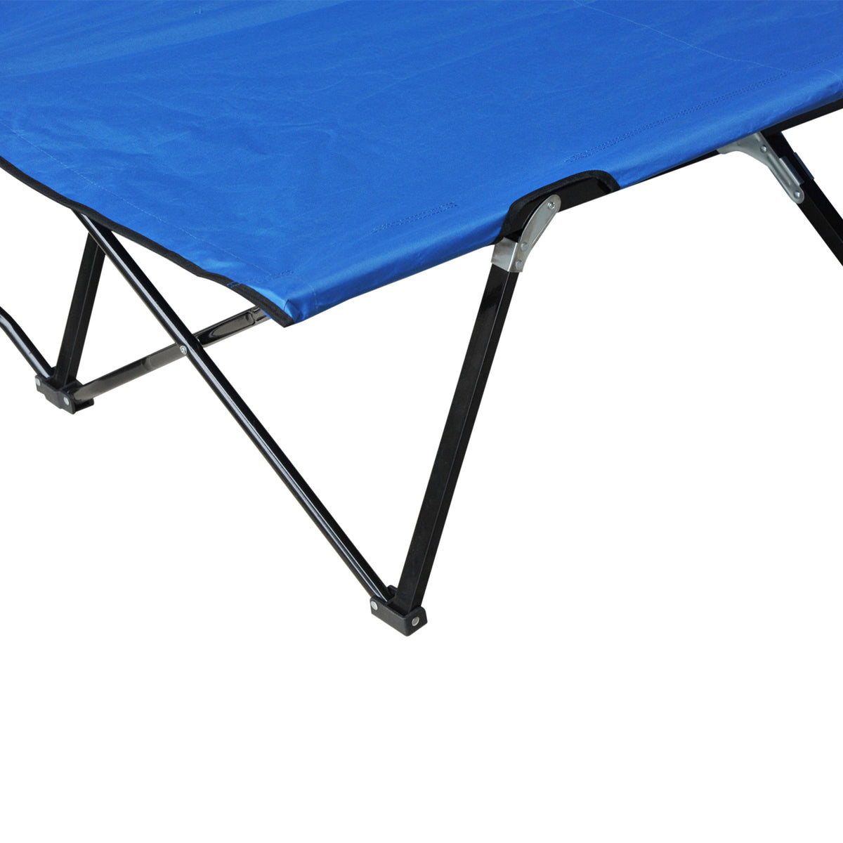 Double Camping Cot for 2 Adults - Folding Elevated Sleeping Cot with Carry Bag, 15 Inch Raised Portable Bed, 300 lbs Capacity