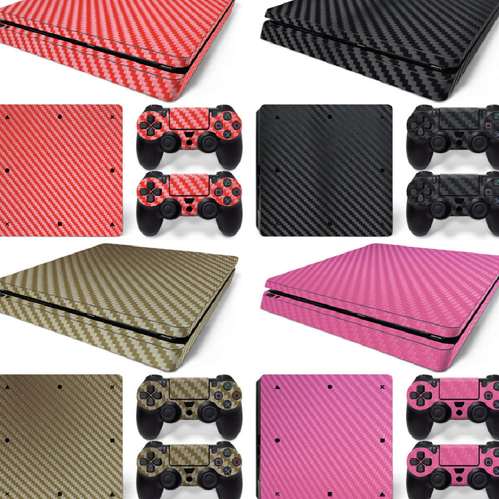 PS4 Slim Console Skin - Carbon Fiber Vinyl Decal Sticker