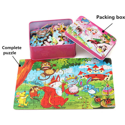 80-Piece Wooden Animal Puzzle - Educational Toy for Kids